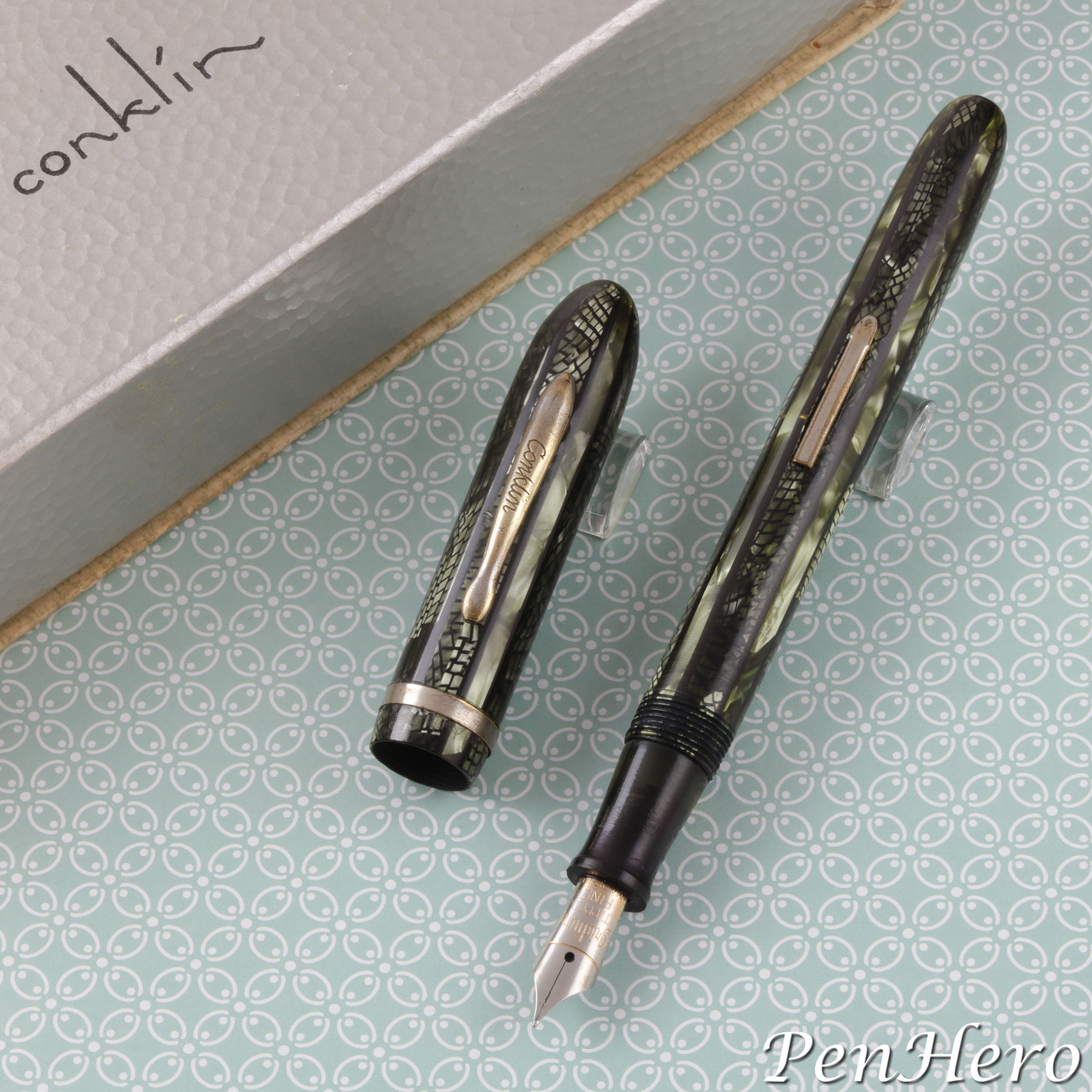 HERO fountain pen 760 pure black Liya gold ring Daming iridium