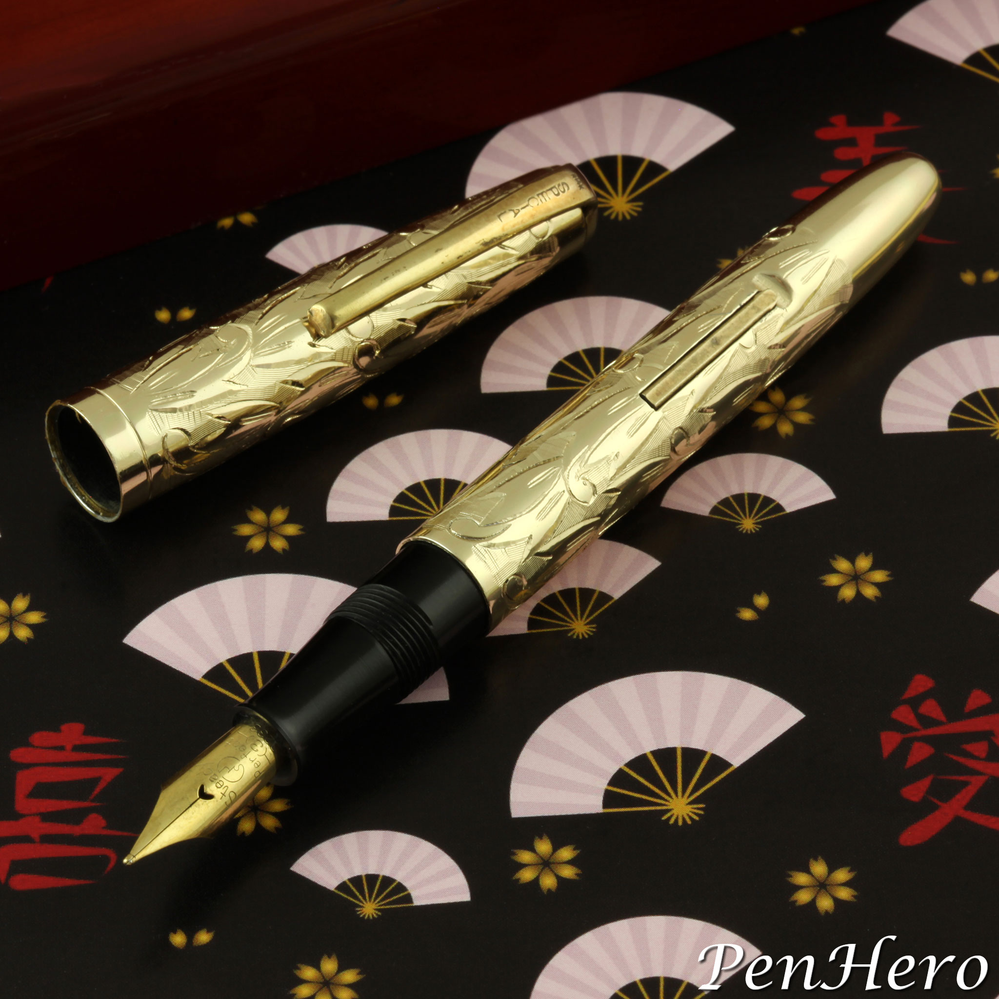 HERO fountain pen 760 pure black Liya gold ring Daming iridium